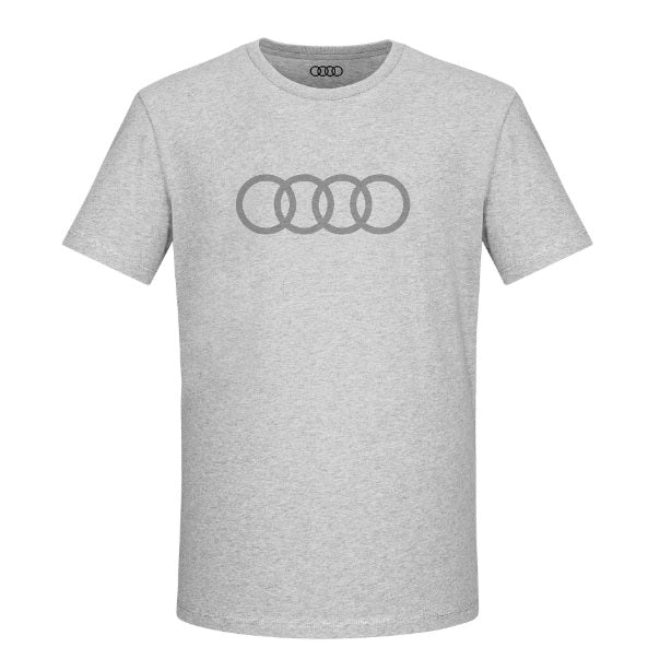 Audi T-shirt rings, men, grey